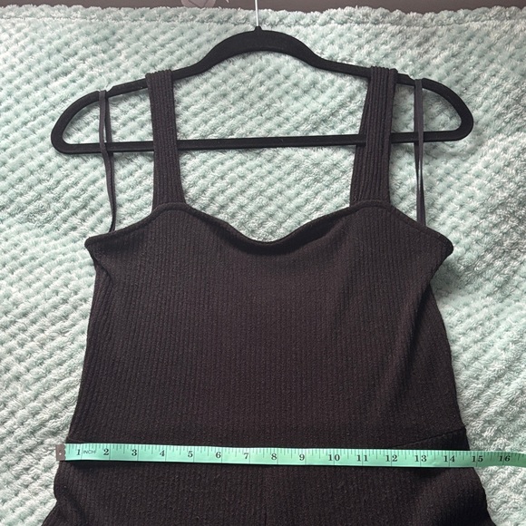 Strappy Ribbed Black Jumpsuit - Picture 2 of 6